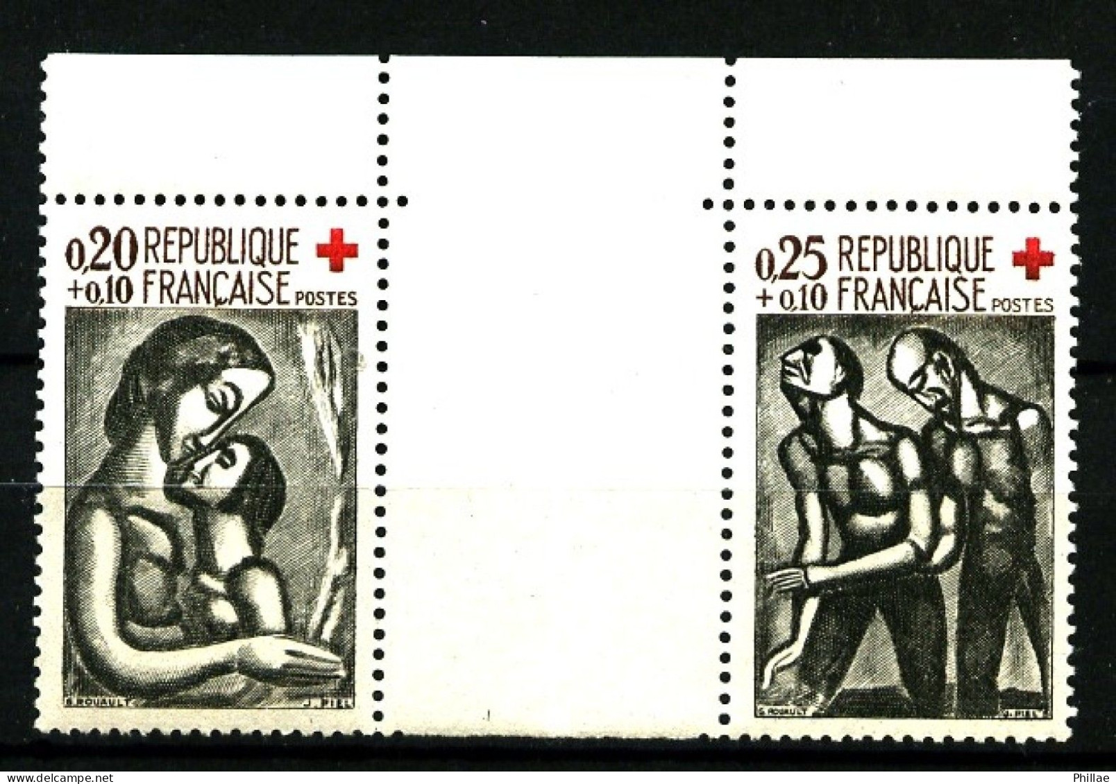 1323 / 1324 - Croix-Rouge 1961 - Paire Attenante Issue De Carnet - Neuf N** - TB - Unused Stamps