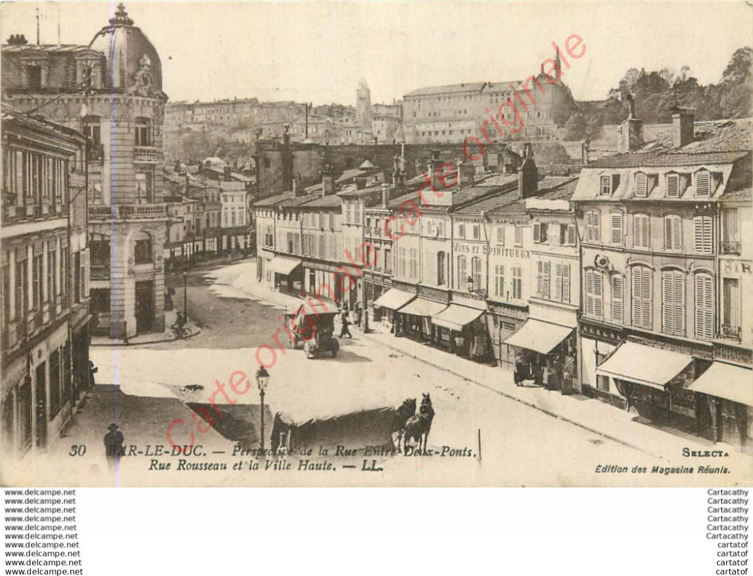 55.  BAR LE DUC .  Perspective De La Rue Entre Deux POnts .  Rue Rousseau Et Ville Haute . - Bar Le Duc