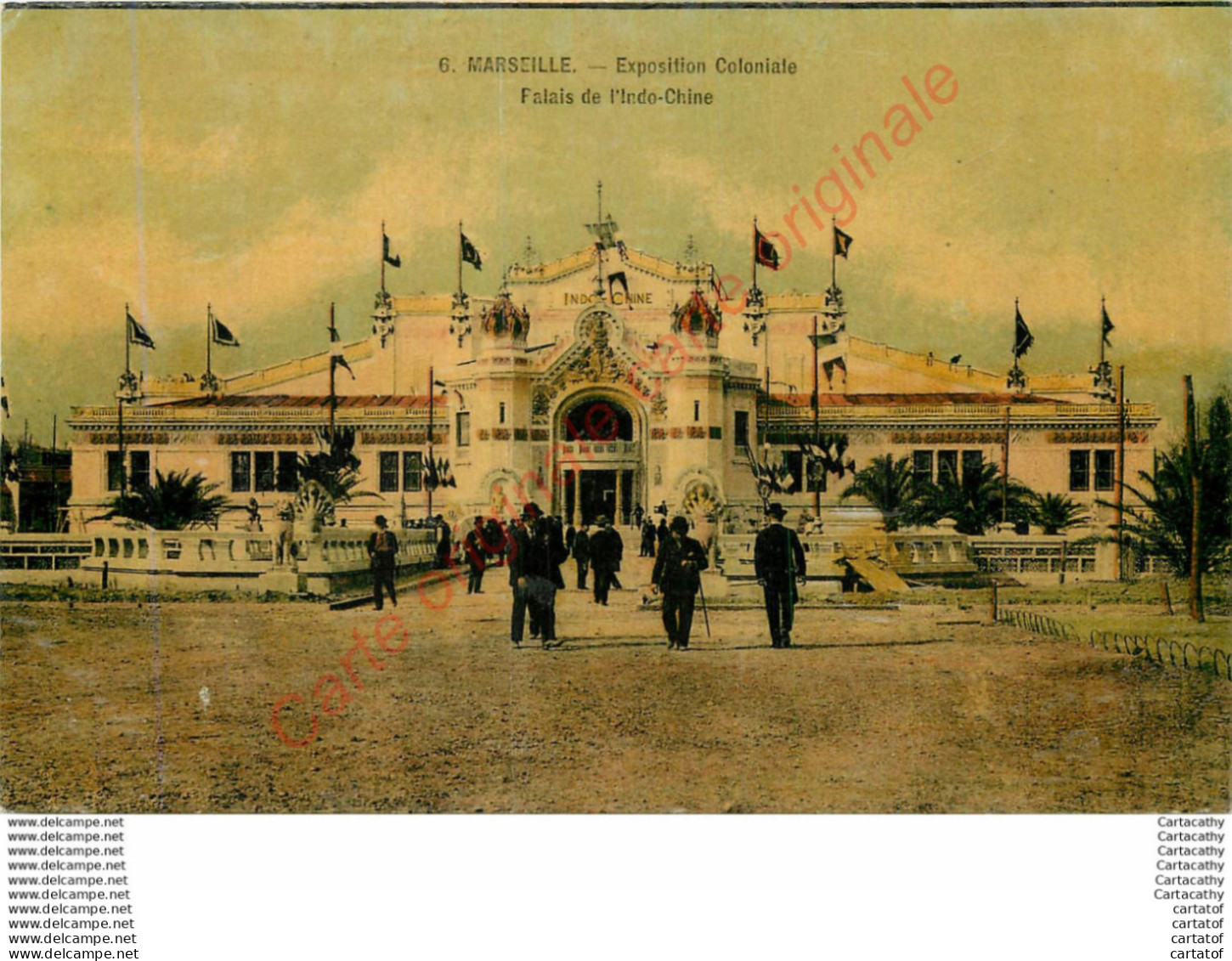 13. MARSEILLE . Exposition Coloniale .  Palais De L'Ido-Chine .  ( CPA Vernie ) . - Exposiciones Coloniales 1906 - 1922
