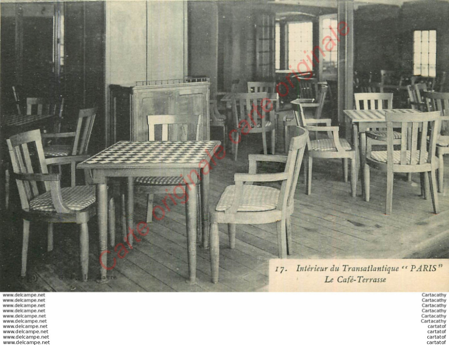 Intérieur Du Transatlantique PARIS .  Le Café-terrasse .  ( Paquebot ) . - Dampfer