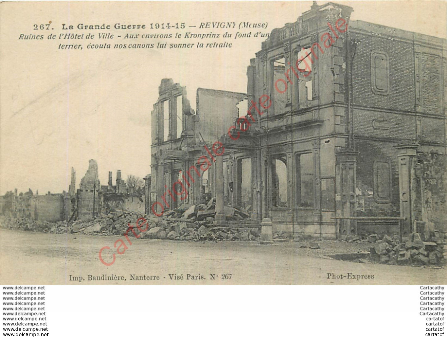 55.  REVIGNY . Ruines De L'Hôtel De Ville .  GRANDE GUERRE 1914-15 . - Revigny Sur Ornain