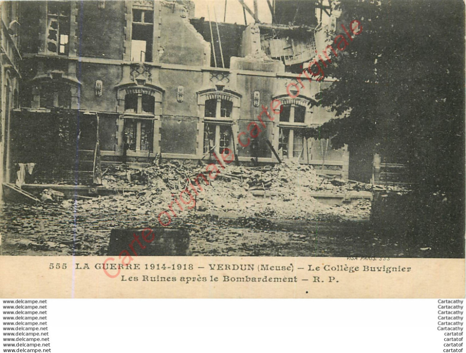 55.  VERDUN .  Le Collège Buvignier . Les Ruines Après Bombardement . - Verdun