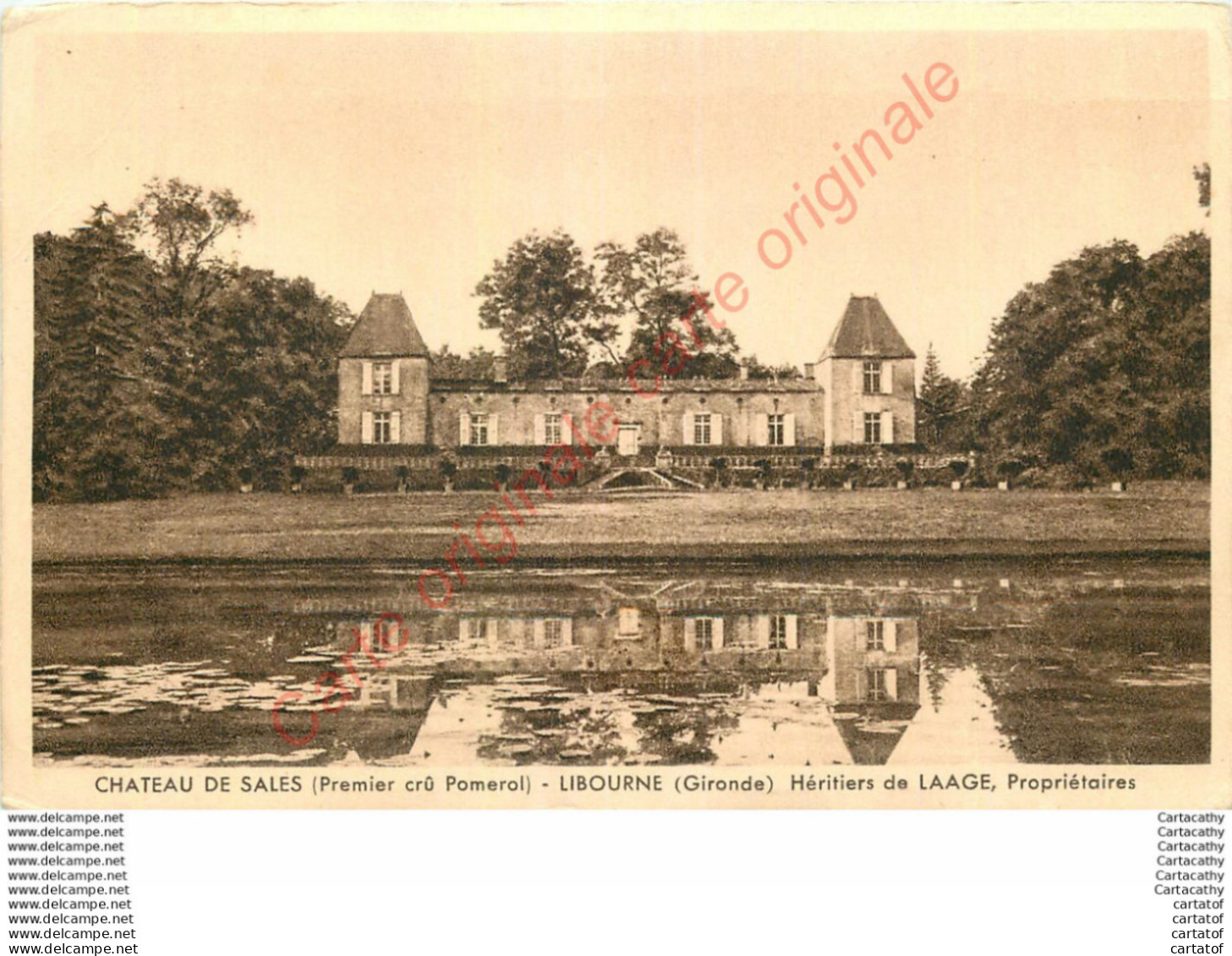 33.  LIBOURNE . Château De SALES . Premier Crû Pomerol . - Libourne