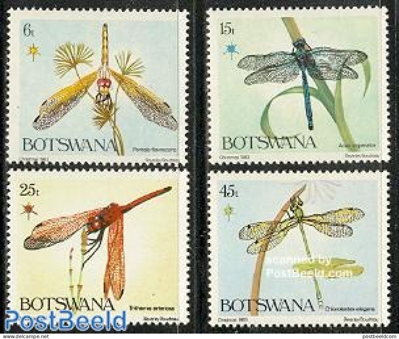 Botswana 1983 Christmas 4v, Dragonflies, Mint NH, Nature - Religion - Insects - Christmas - Natale