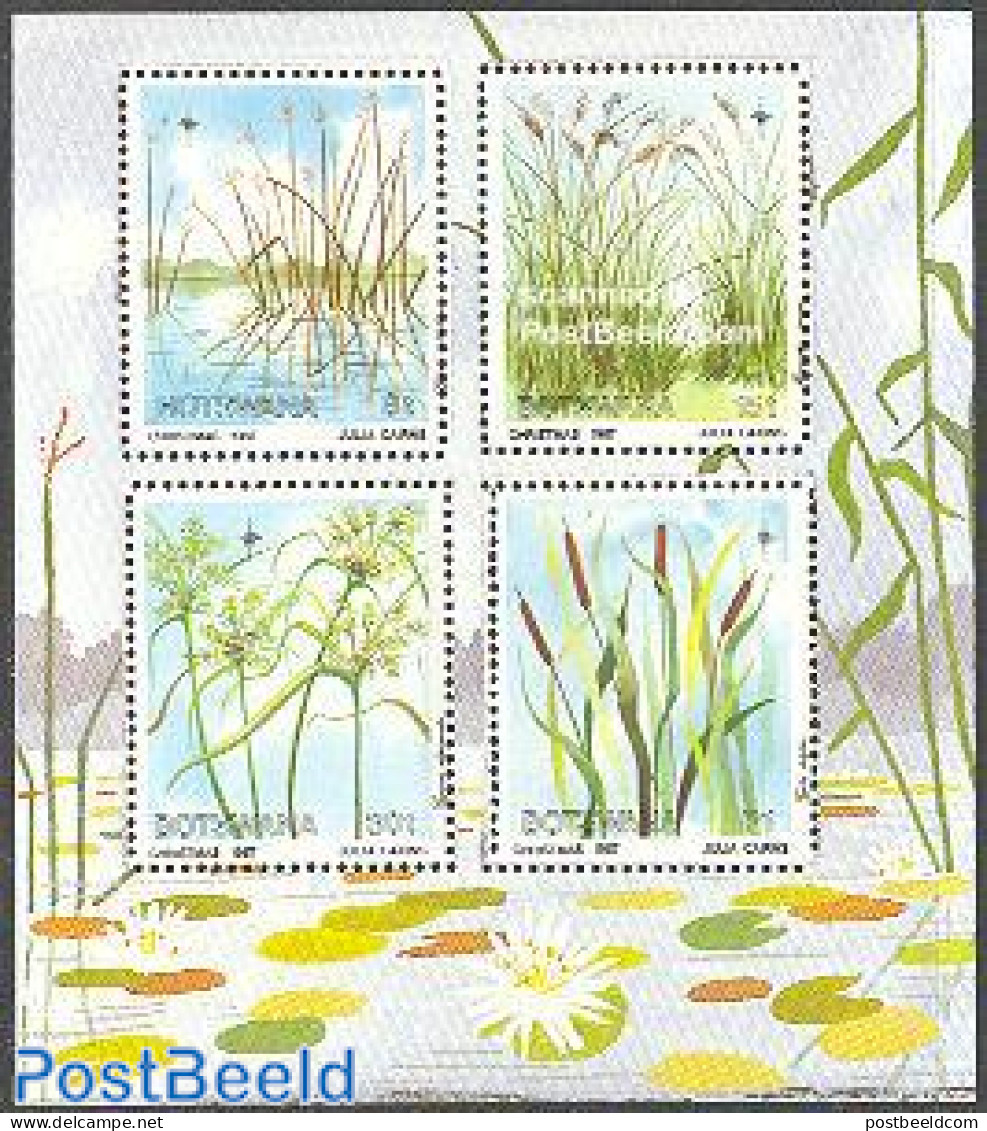 Botswana 1987 Various Grasses S/s, Mint NH, Nature - Religion - Flowers & Plants - Christmas - Noël