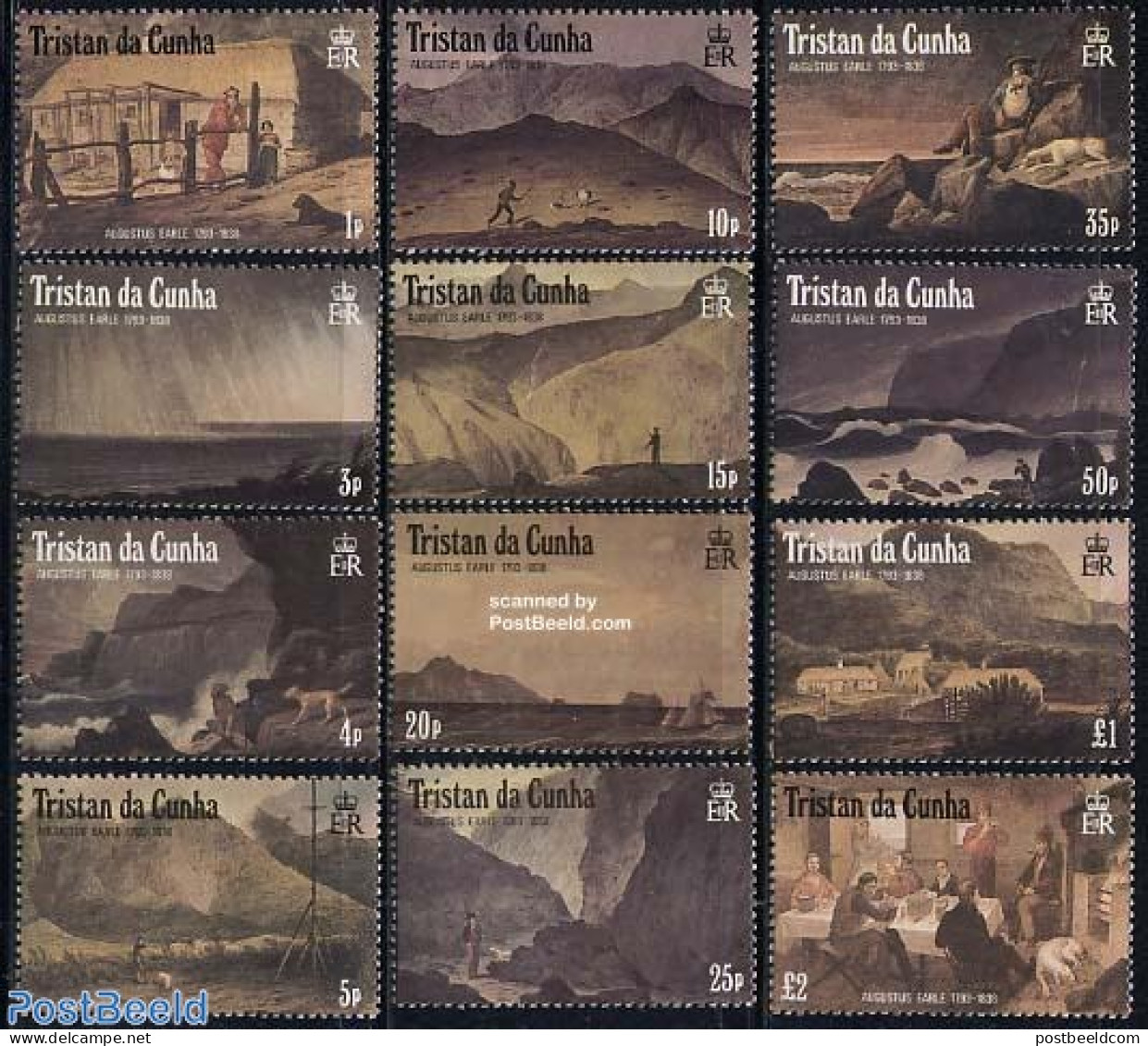 Tristan Da Cunha 1988 Definitives, Paintings 12v, Mint NH, Nature - Dogs - Art - Paintings - Tristan Da Cunha
