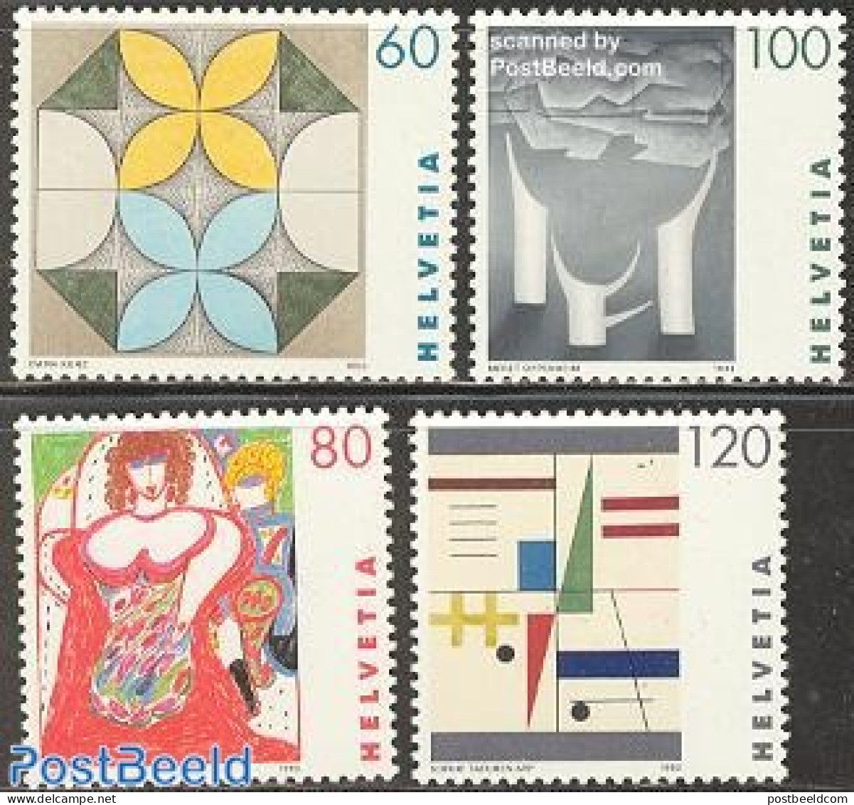 Switzerland 1993 Modern Art 4v, Mint NH, Art - Modern Art (1850-present) - Unused Stamps