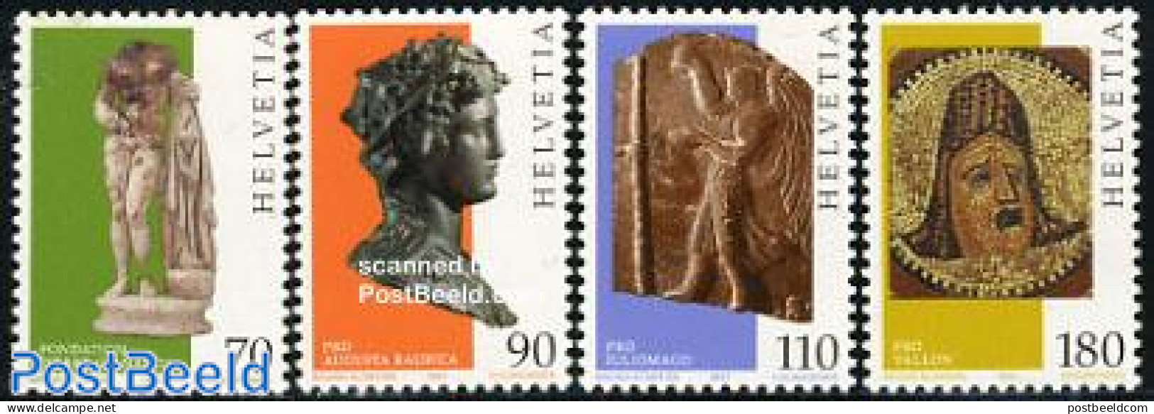 Switzerland 1997 Gallo Roman Art 4v, Mint NH, Art - Sculpture - Nuevos