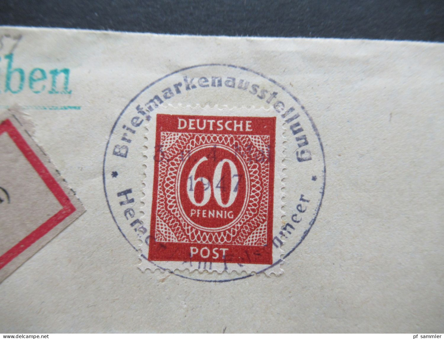 Kontrollrat 1947 MiF Einschreiben Hemer (Kr Iserlohn) Mit Sonderstempel K1 Briefmarkenausstellung Hemer Am Felsenmeer - Covers & Documents