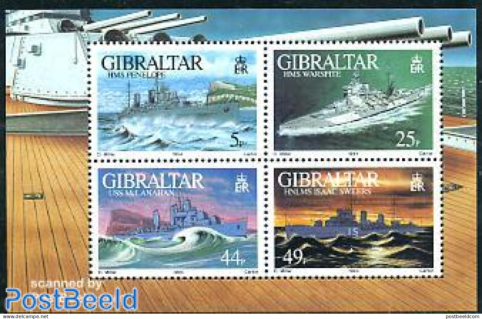 Gibraltar 1994 War Ships S/s, Mint NH, History - Transport - World War II - Ships And Boats - Guerre Mondiale (Seconde)