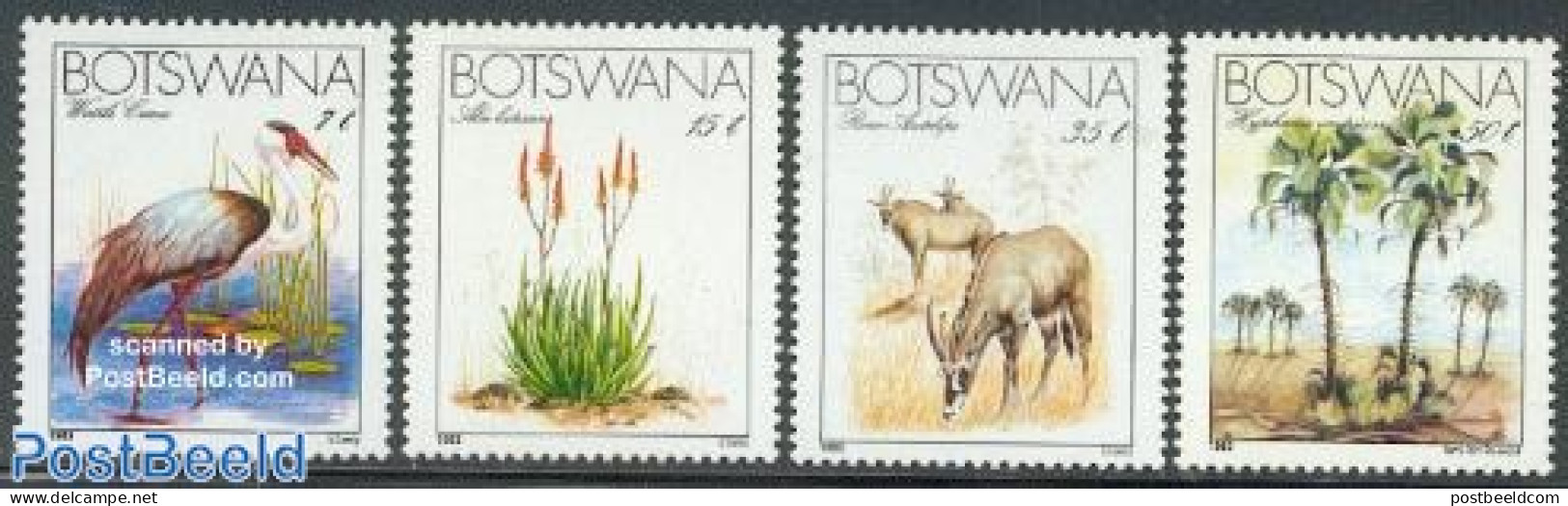 Botswana 1983 Endangered Species 4v, Mint NH, Nature - Animals (others & Mixed) - Birds - Trees & Forests - Rotary, Lions Club