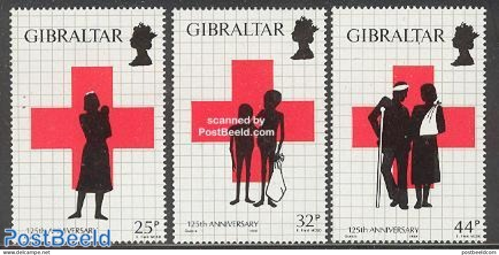 Gibraltar 1989 Red Cross 3v, Mint NH, Health - Red Cross - Red Cross