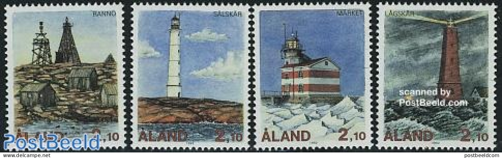 Aland 1992 Lighthouses 4v, Mint NH, Various - Lighthouses & Safety At Sea - Leuchttürme