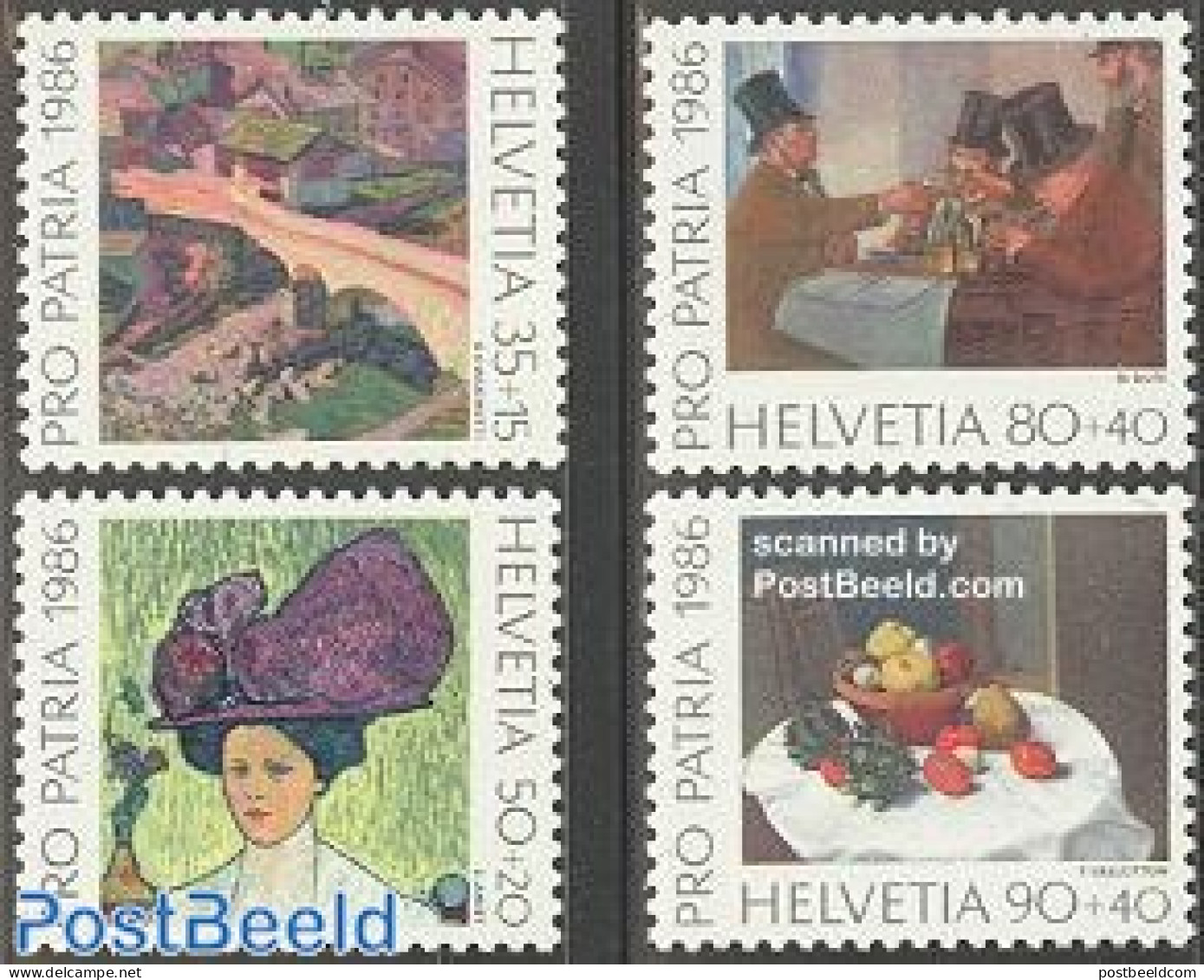 Switzerland 1986 Pro Patria 4v, Mint NH, Art - Modern Art (1850-present) - Paintings - Neufs