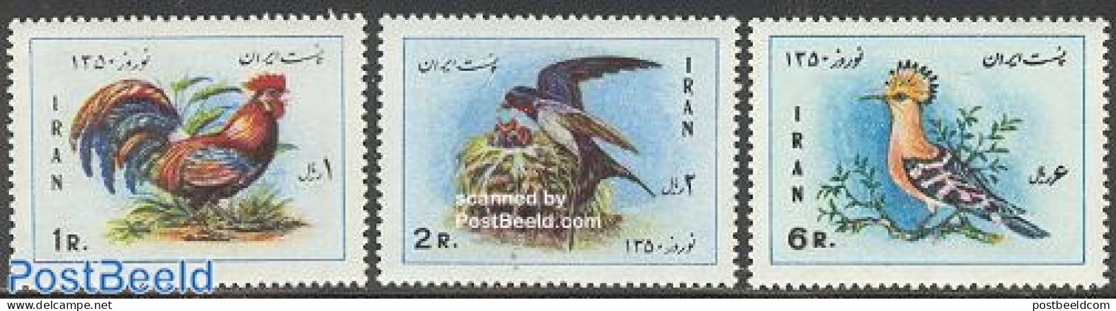 Iran/Persia 1971 Newyear, Birds 3v, Mint NH, Nature - Birds - Poultry - Iran