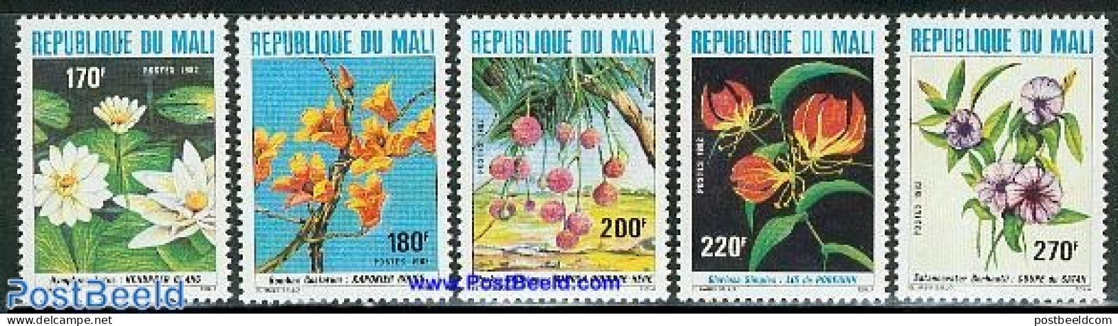 Mali 1982 Flowers 5v, Mint NH, Nature - Flowers & Plants - Mali (1959-...)