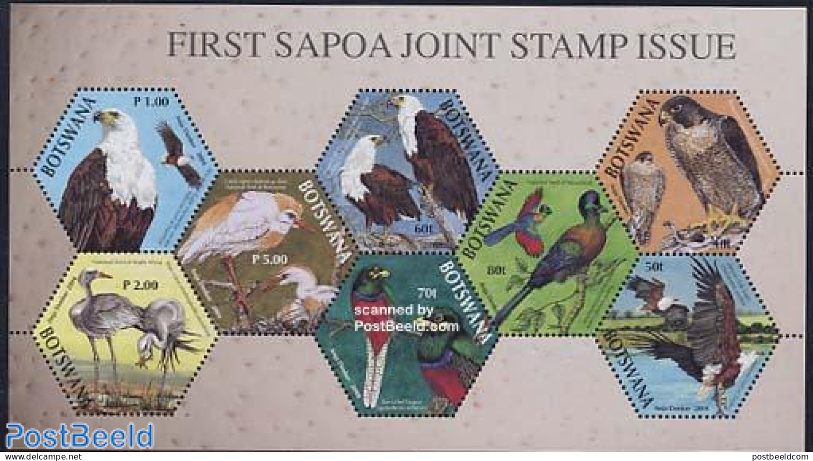 Botswana 2004 Birds S/s, SAPOA Joint Stamp Issue, Mint NH, Nature - Various - Birds - Birds Of Prey - Joint Issues - Gezamelijke Uitgaven