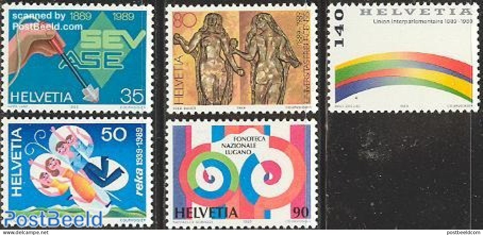 Switzerland 1989 Mixed Issue 5v, Mint NH - Nuevos