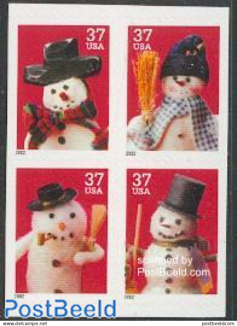 United States Of America 2002 Christmas 2x4v Double Sided, Mint NH, Religion - Christmas - Ungebraucht