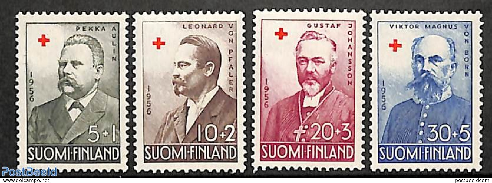 Finland 1956 Red Cross 4v, Mint NH, Health - Religion - Red Cross - Religion - Neufs