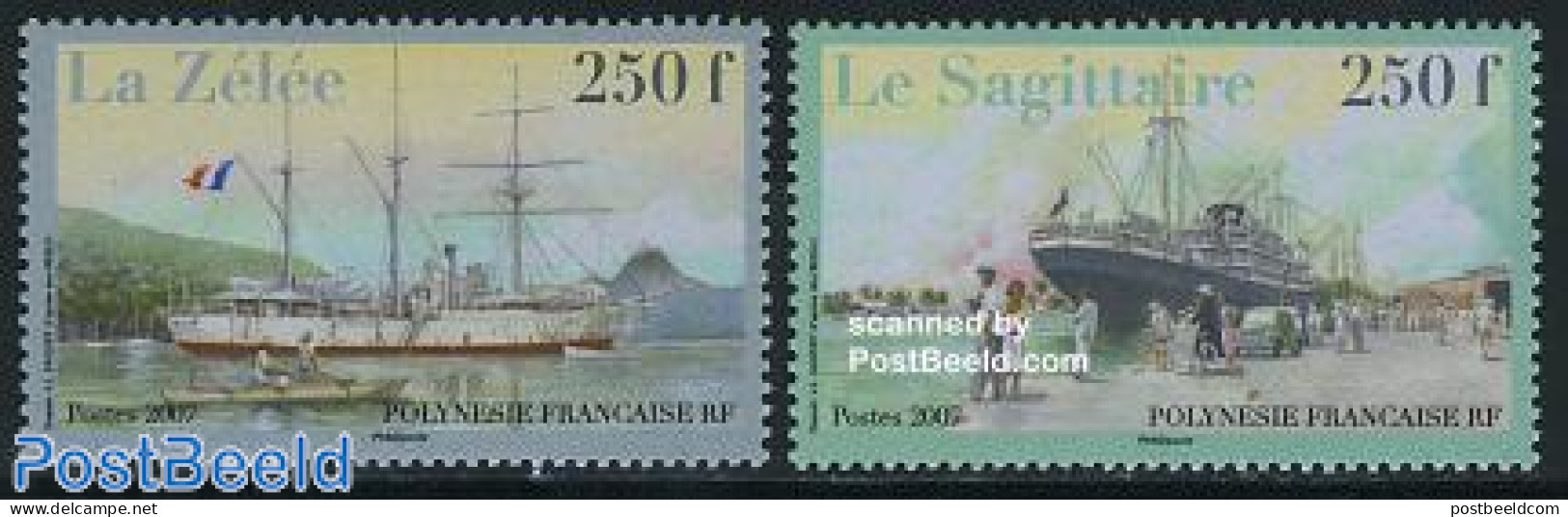 French Polynesia 2007 Famous Ships 2v, Mint NH, Transport - Ships And Boats - Ongebruikt