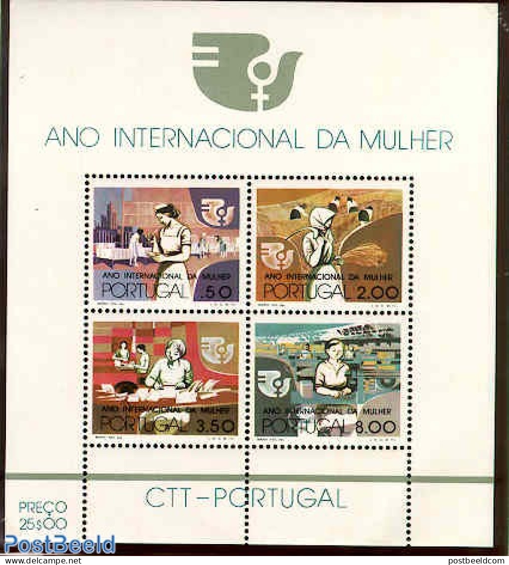 Portugal 1975 International Women Year S/s, Mint NH, History - Various - Women - Int. Women's Year 1975 - Neufs