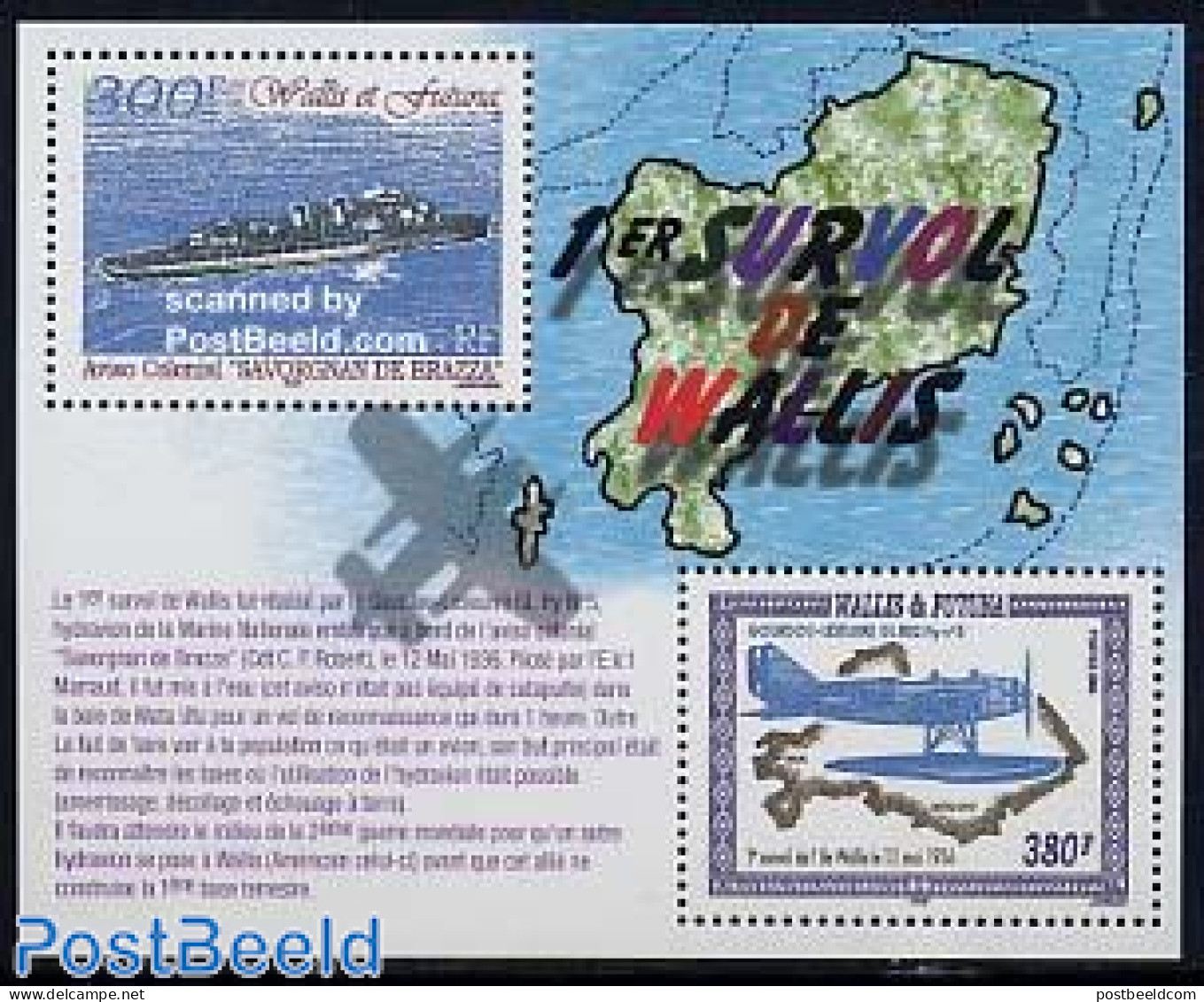 Wallis & Futuna 2004 First Flight S/s, Mint NH, Transport - Various - Aircraft & Aviation - Ships And Boats - Maps - Vliegtuigen