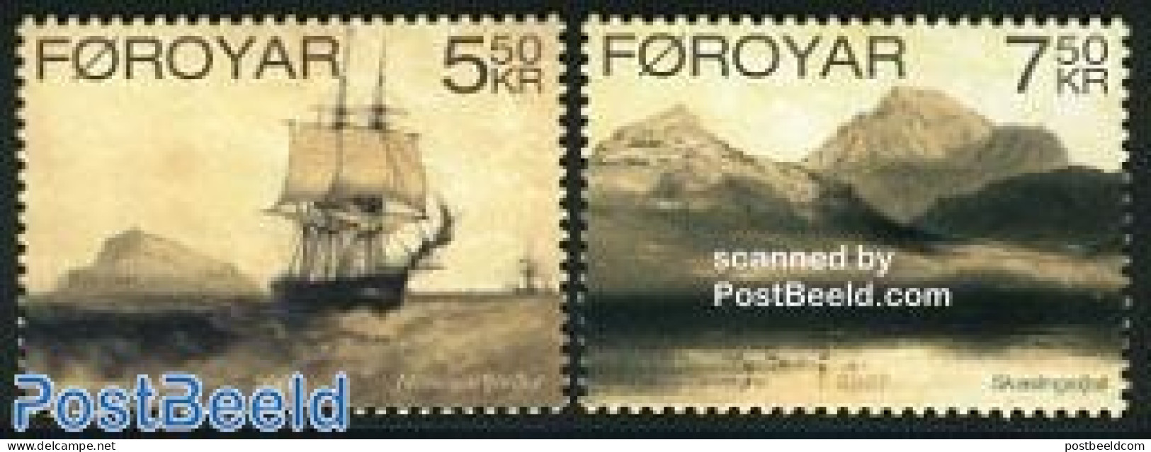 Faroe Islands 2007 Ancient Lithographs 2v, Mint NH, Transport - Ships And Boats - Schiffe