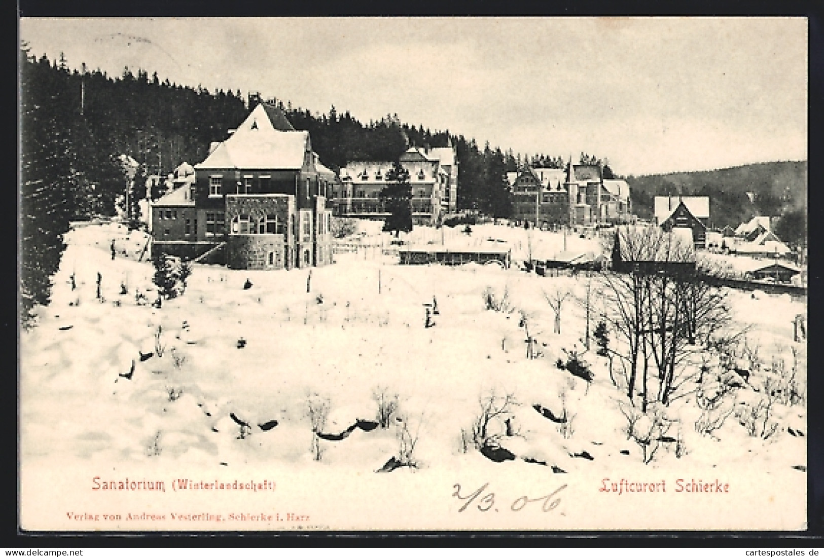 AK Schierke / Harz, Sanatorium Im Winter  - Schierke