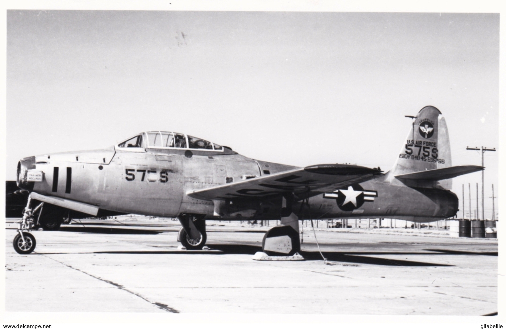 Photo Originale - Aviation - Militaria - Avion Republic F-84 Thunderjet - US AIR FORCE - Aviación