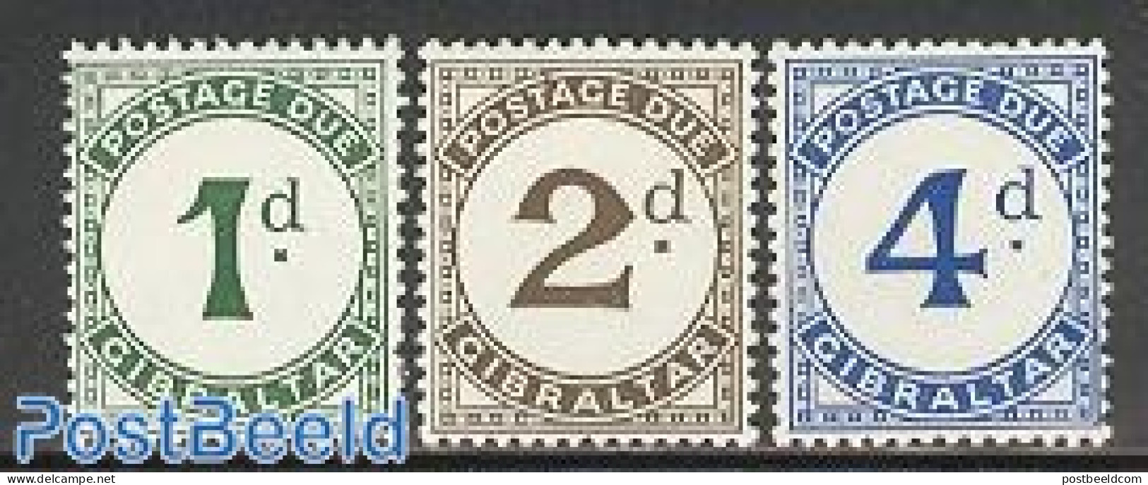 Gibraltar 1956 Postage Due 3v, Mint NH - Gibilterra