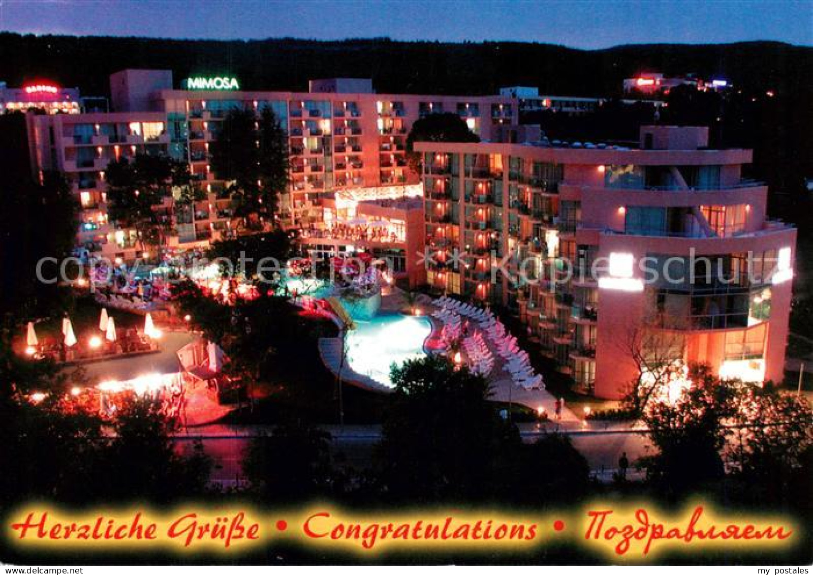 73855897 Golden Sands Bulgaria Hotel Mimosa Bei Nacht  - Bulgarien
