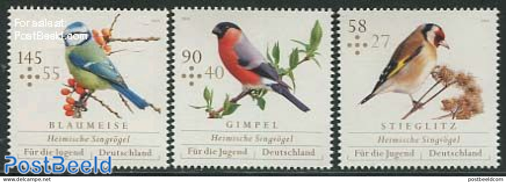 Germany, Federal Republic 2013 Youth, Birds 3v, Mint NH, Nature - Birds - Unused Stamps