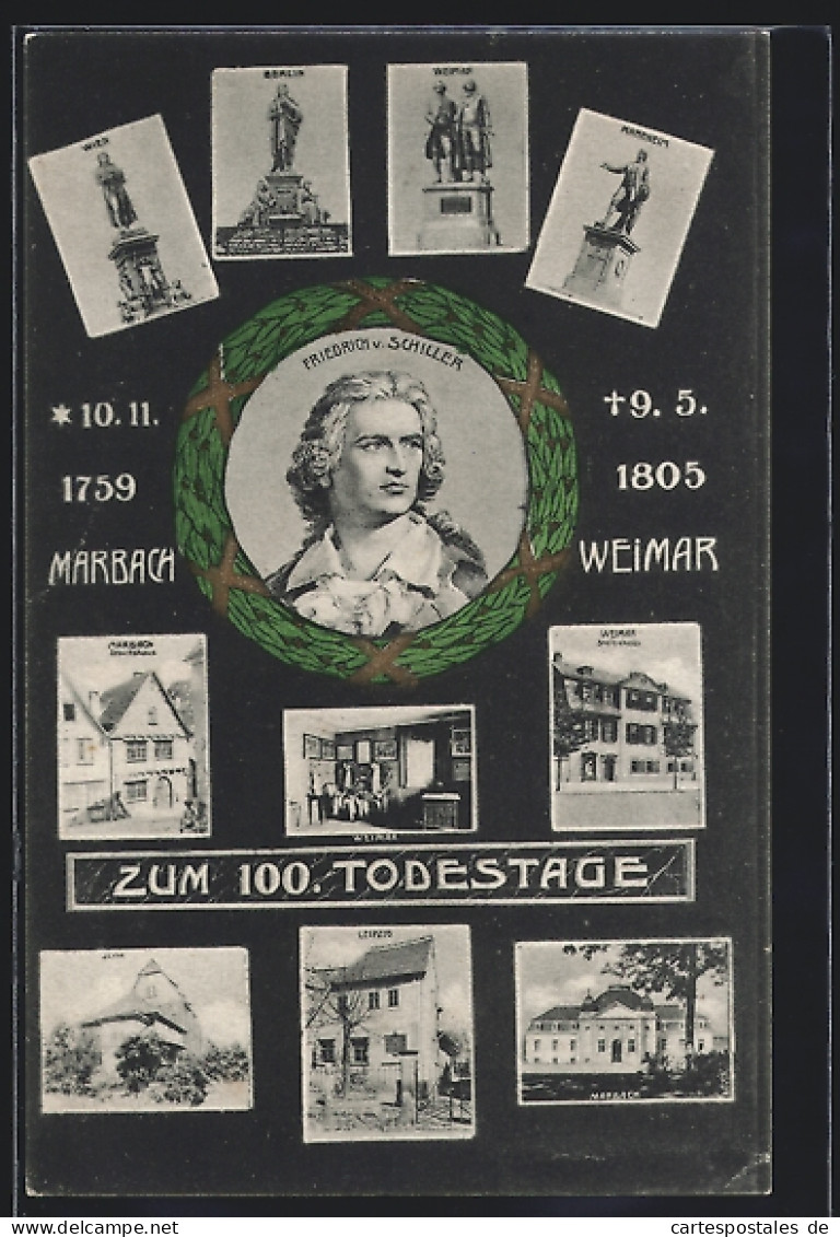 AK Friedrich Von Schiller, Zum 100. Todestage  - Escritores