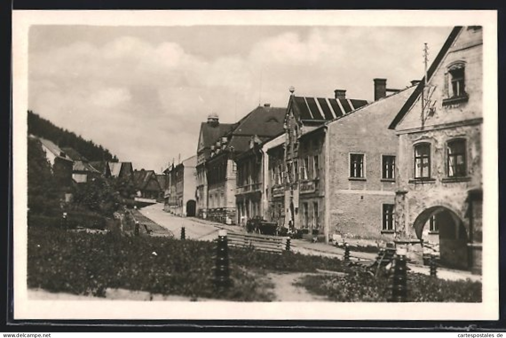 AK Zaclér, Strassenansicht Mit Restaurace Sokolovna  - Czech Republic