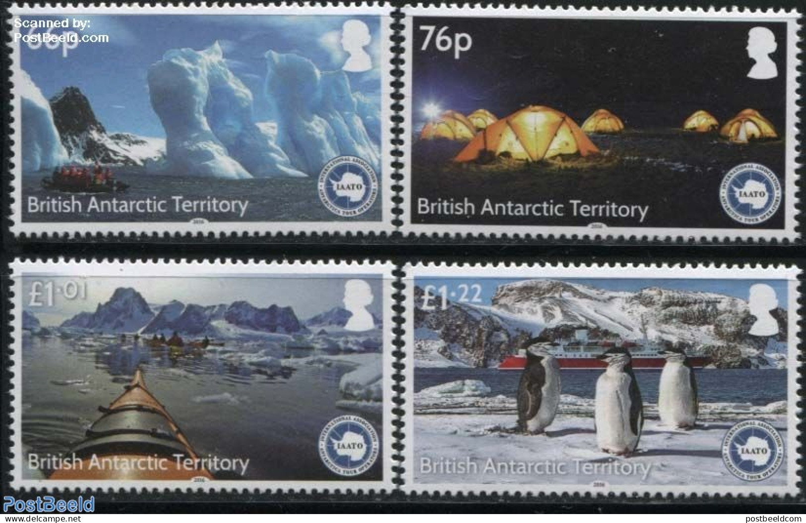 British Antarctica 2016 IAATO 4v, Mint NH, Nature - Science - Sport - Transport - Various - Birds - Penguins - The Arc.. - Aviron