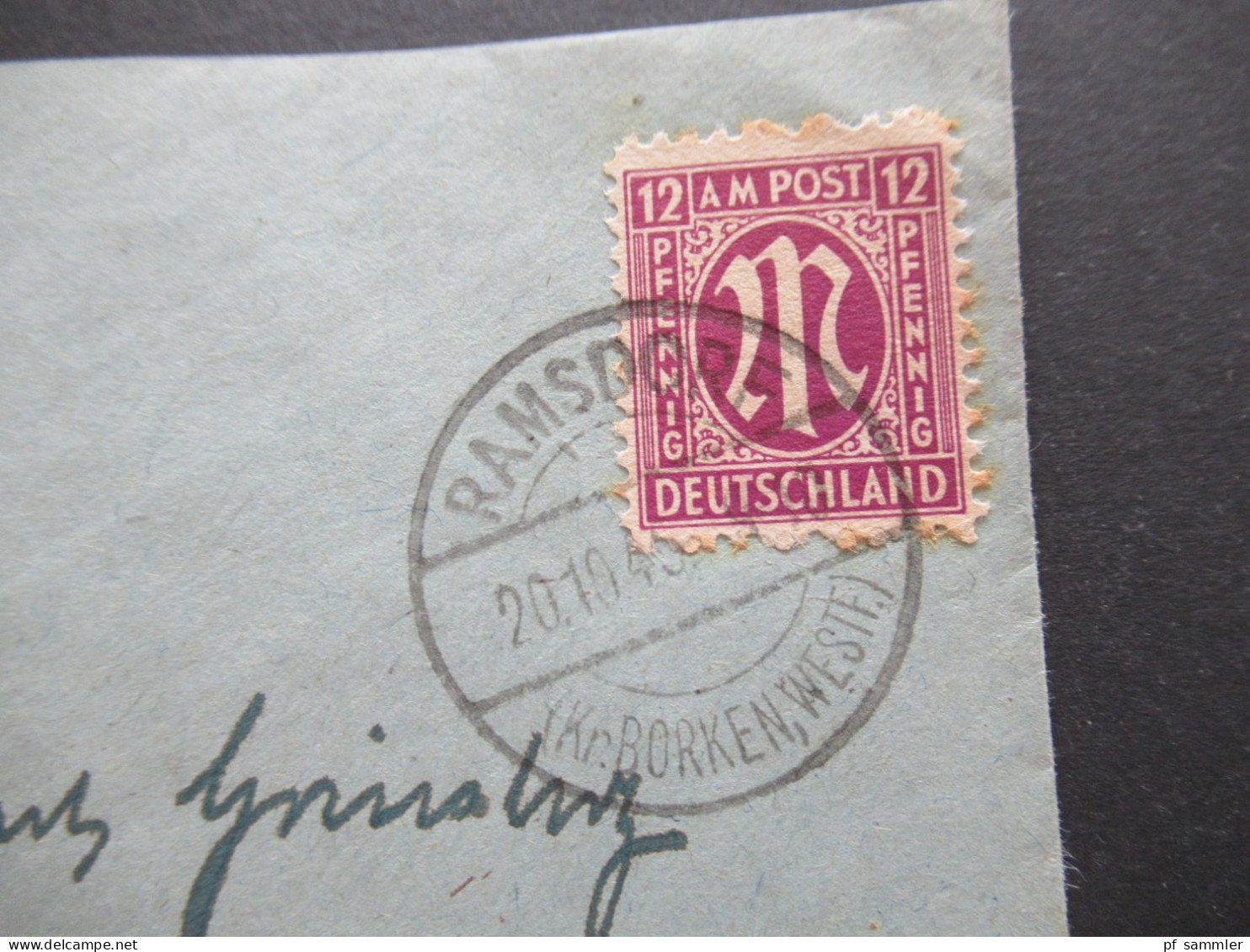 Bizone Am Post Nr.7 EF Tagesstempel Ramsdorf (Kr Borken Westf) Umschlag Der Amtsbürgermeister Gemen Weseke, Velen Ramsdo - Storia Postale