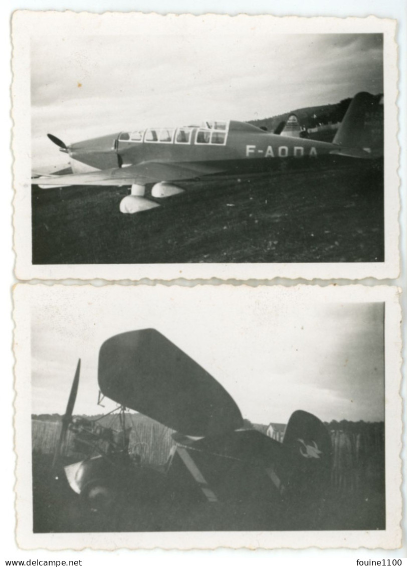 LOT 2 Petites " PHOTO " D' AVION à Identifier ( De Tourisme ? F-AODA ) Aviation - Aviation