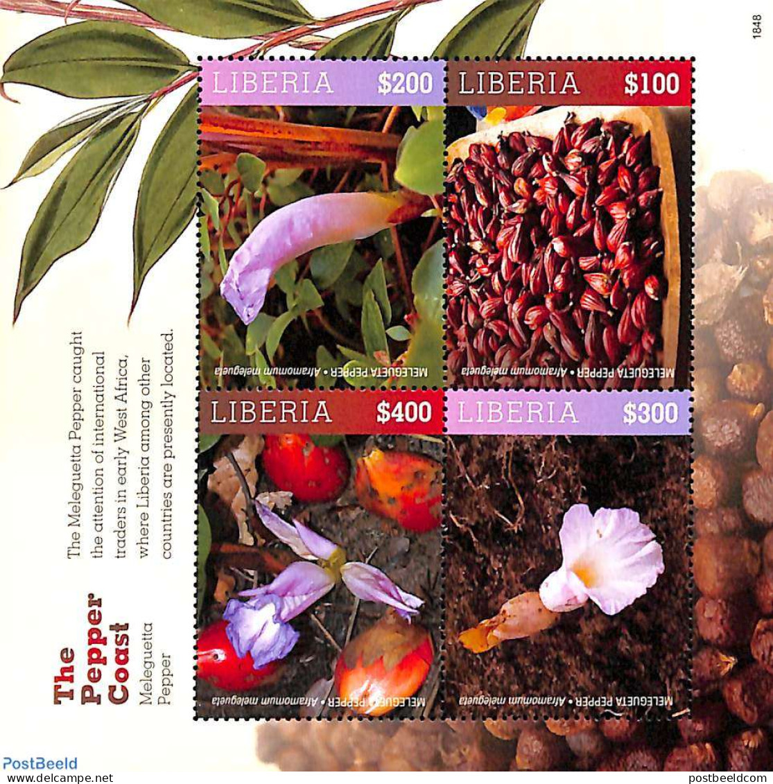 Liberia 2018 The Pepper Coast 4v M/s, Mint NH, Nature - Various - Flowers & Plants - Agriculture - Agricultura