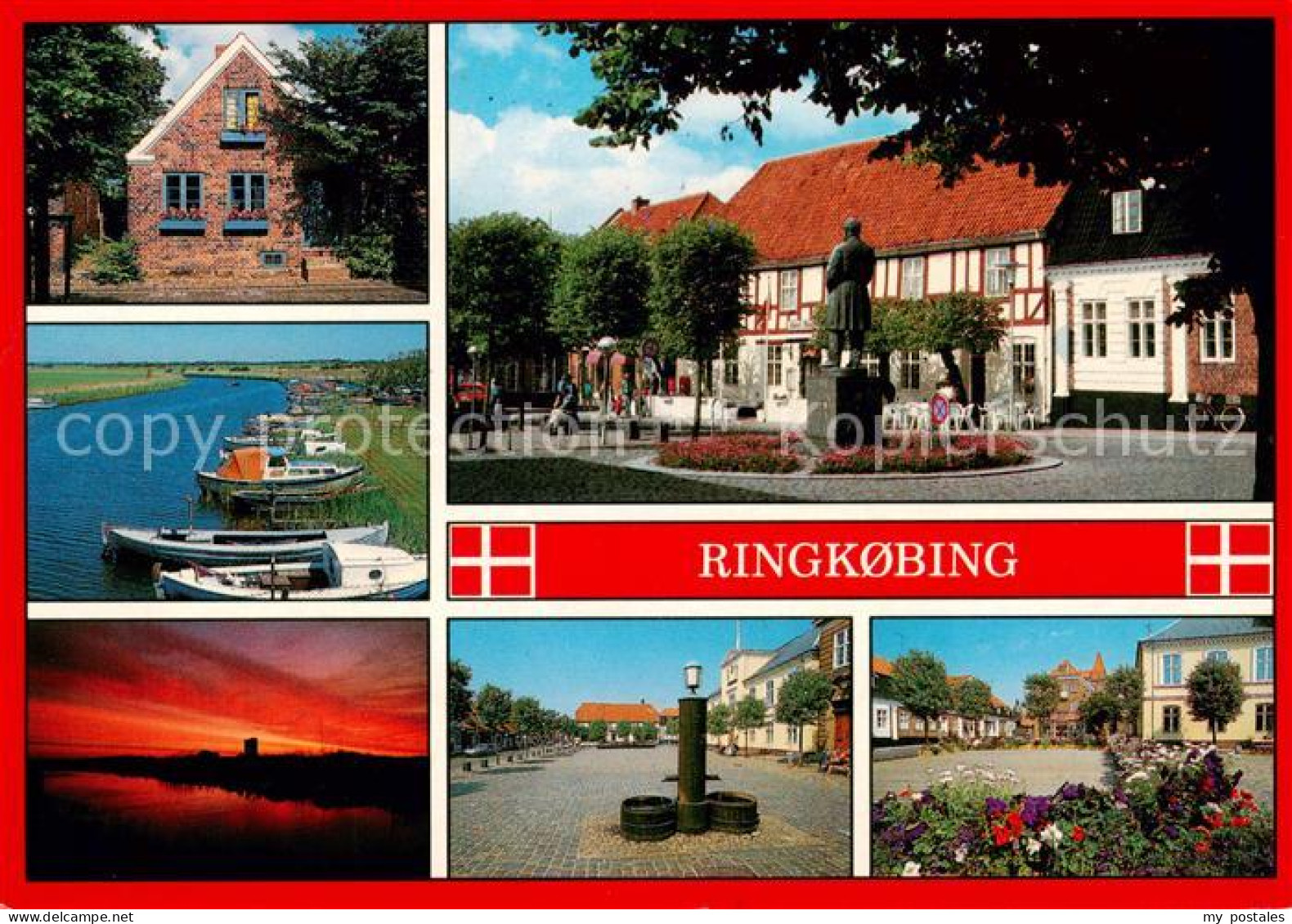 73855772 Ringkobing DK Orts Und Teilansichten Bootsliegeplatz Marktplatz Brunnen - Danemark