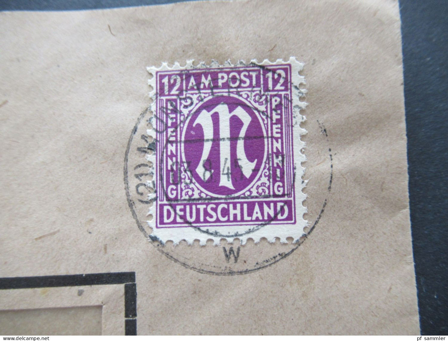 Bizone Am Post Nr.7 EF Tagesstempel Münster (Westfalen) Vom 3.8.1945 (frühe Verwendung!) Westfälische Provinzial Feuerso - Cartas & Documentos