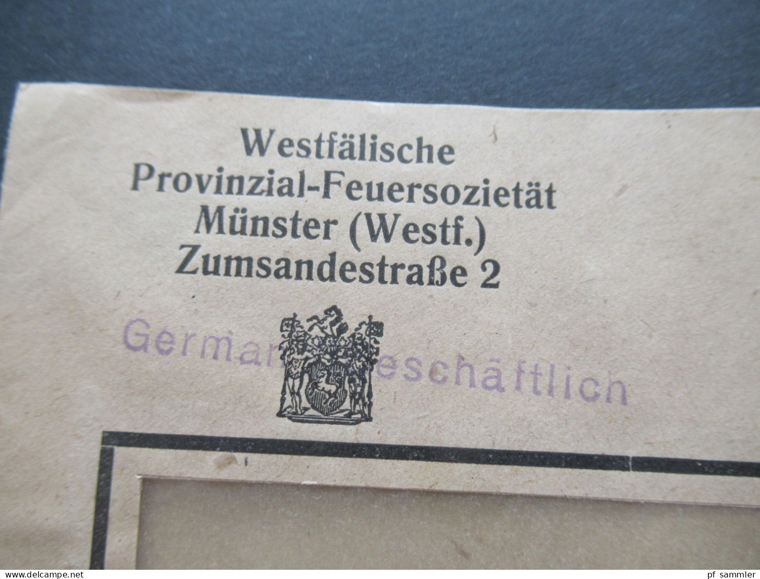 Bizone Am Post Nr.7 EF Tagesstempel Münster (Westfalen) Vom 3.8.1945 (frühe Verwendung!) Westfälische Provinzial Feuerso - Cartas & Documentos