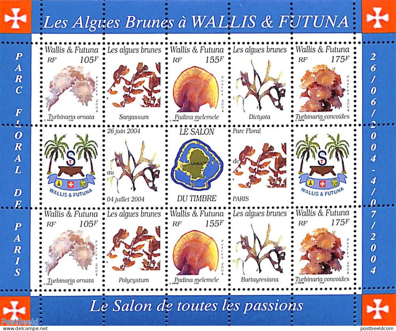Wallis & Futuna 2004 Salon Du Timbre M/s, Mint NH, Nature - Various - Shells & Crustaceans - Maps - Meereswelt