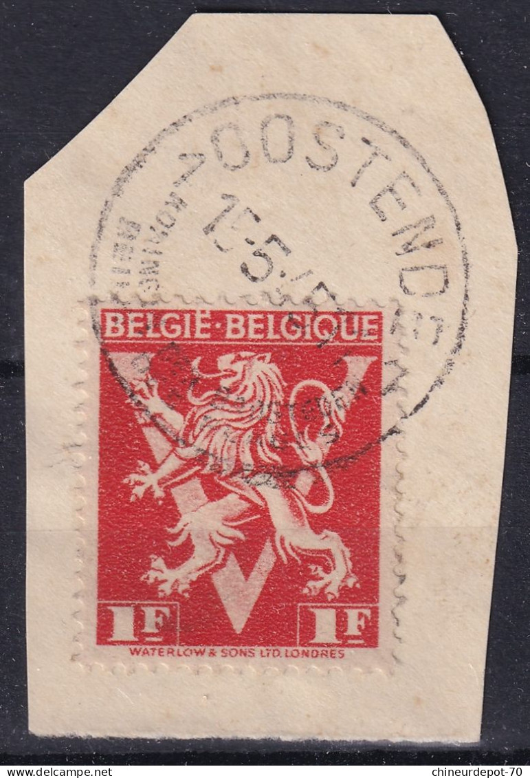 Timbres LION V CACHET OOSTENDE - Used Stamps