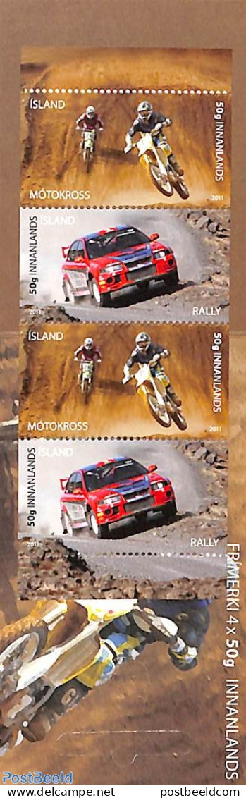 Iceland 2011 Autosport, Motorcross Booklet, Mint NH, Sport - Transport - Autosports - Stamp Booklets - Motorcycles - Unused Stamps
