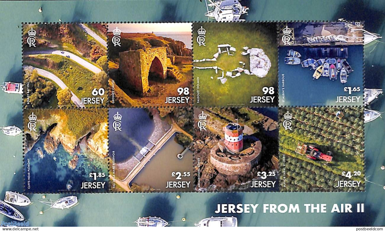 Jersey 2023 Jersey From The Air 8v M/s, Mint NH, Transport - Various - Ships And Boats - Agriculture - Lighthouses & S.. - Schiffe