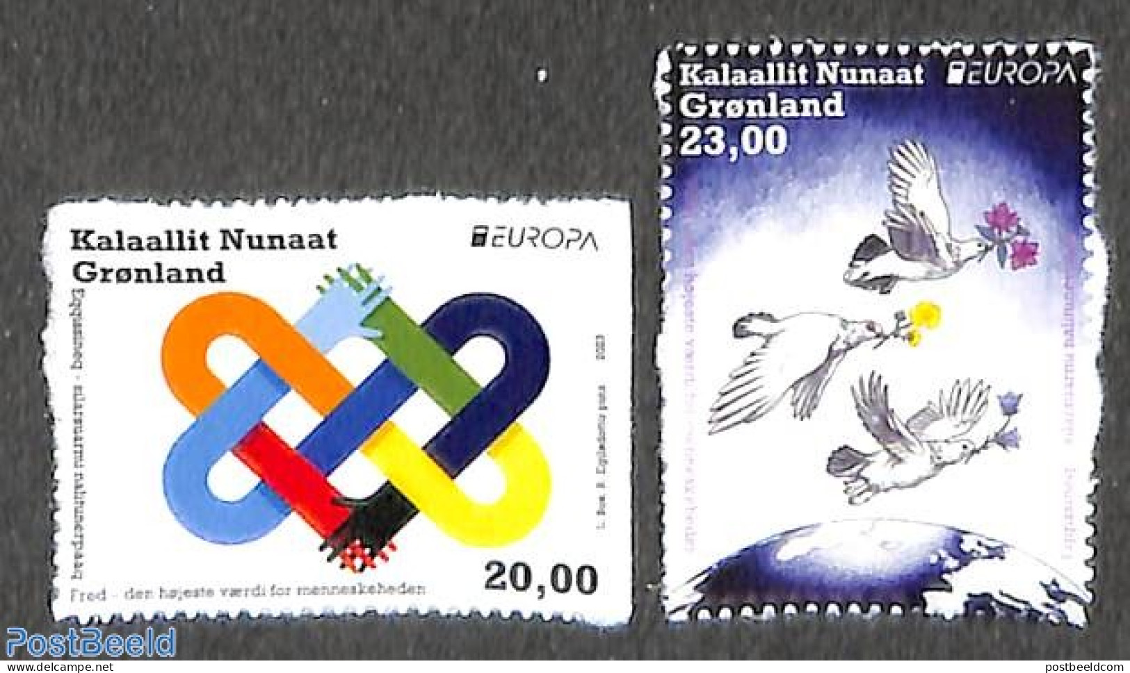 Greenland 2023 Europa, Peace 2v S-a, Mint NH, History - Nature - Various - Europa (cept) - Peace - Birds - Joint Issues - Neufs