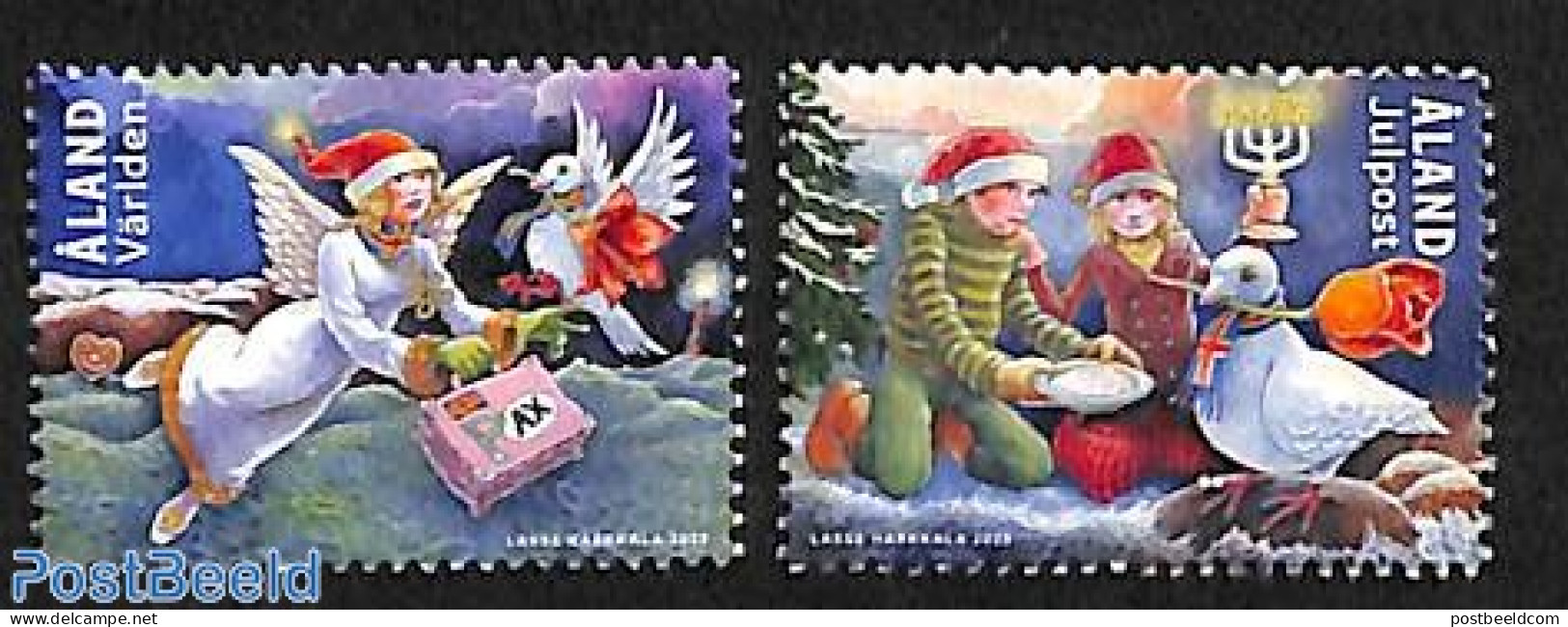 Aland 2023 Christmas 2v, Mint NH, Nature - Religion - Birds - Christmas - Navidad