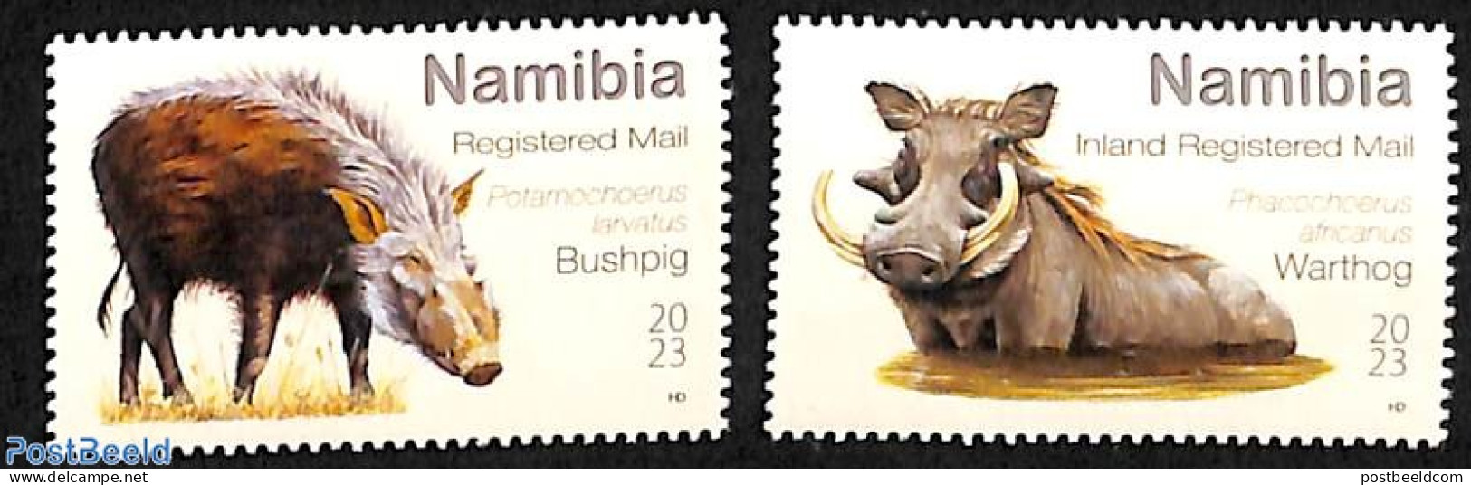 Namibia 2023 Wild Pigs 2v, Mint NH, Nature - Animals (others & Mixed) - Namibie (1990- ...)