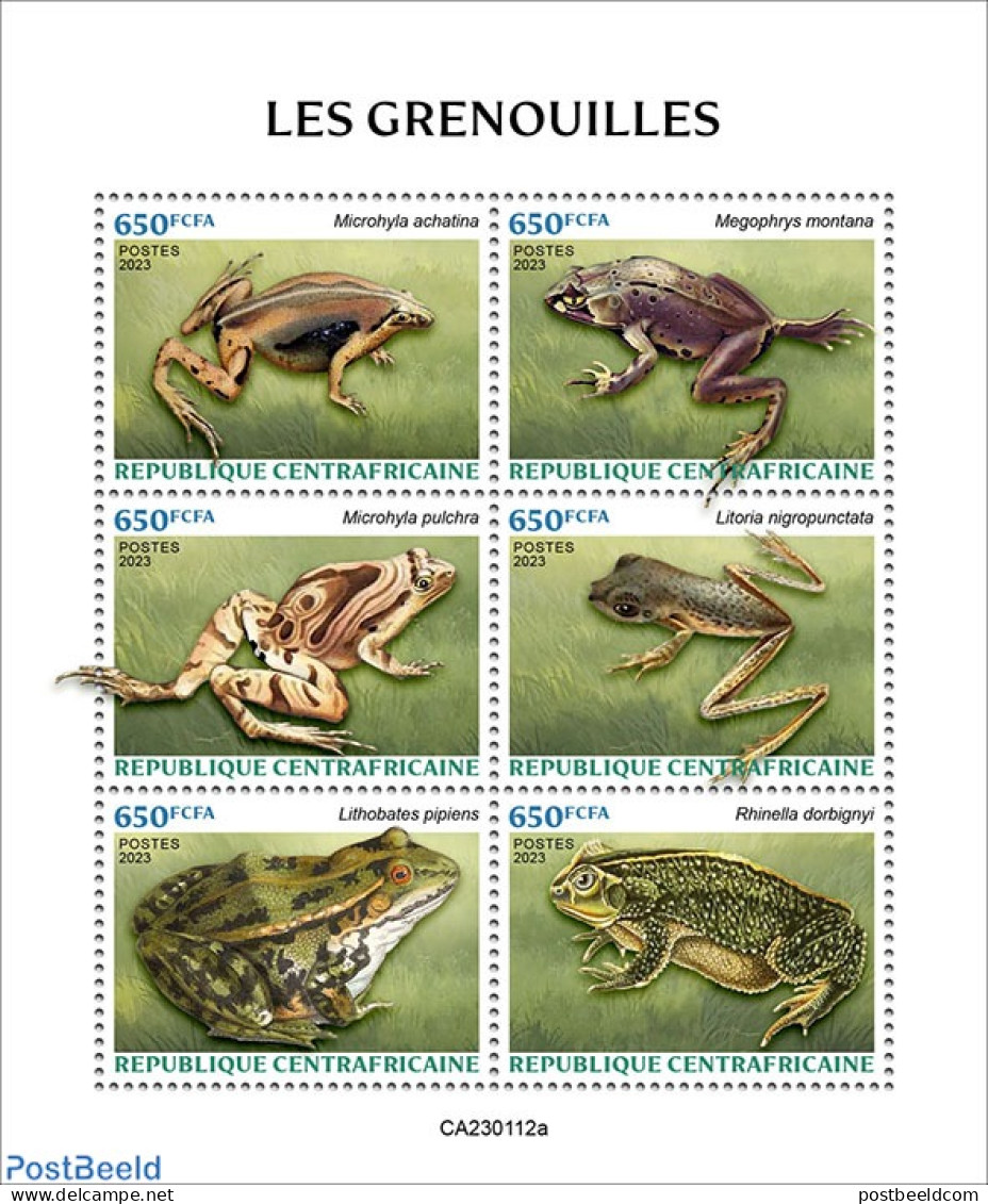 Central Africa 2023 Frogs, Mint NH, Nature - Frogs & Toads - Central African Republic